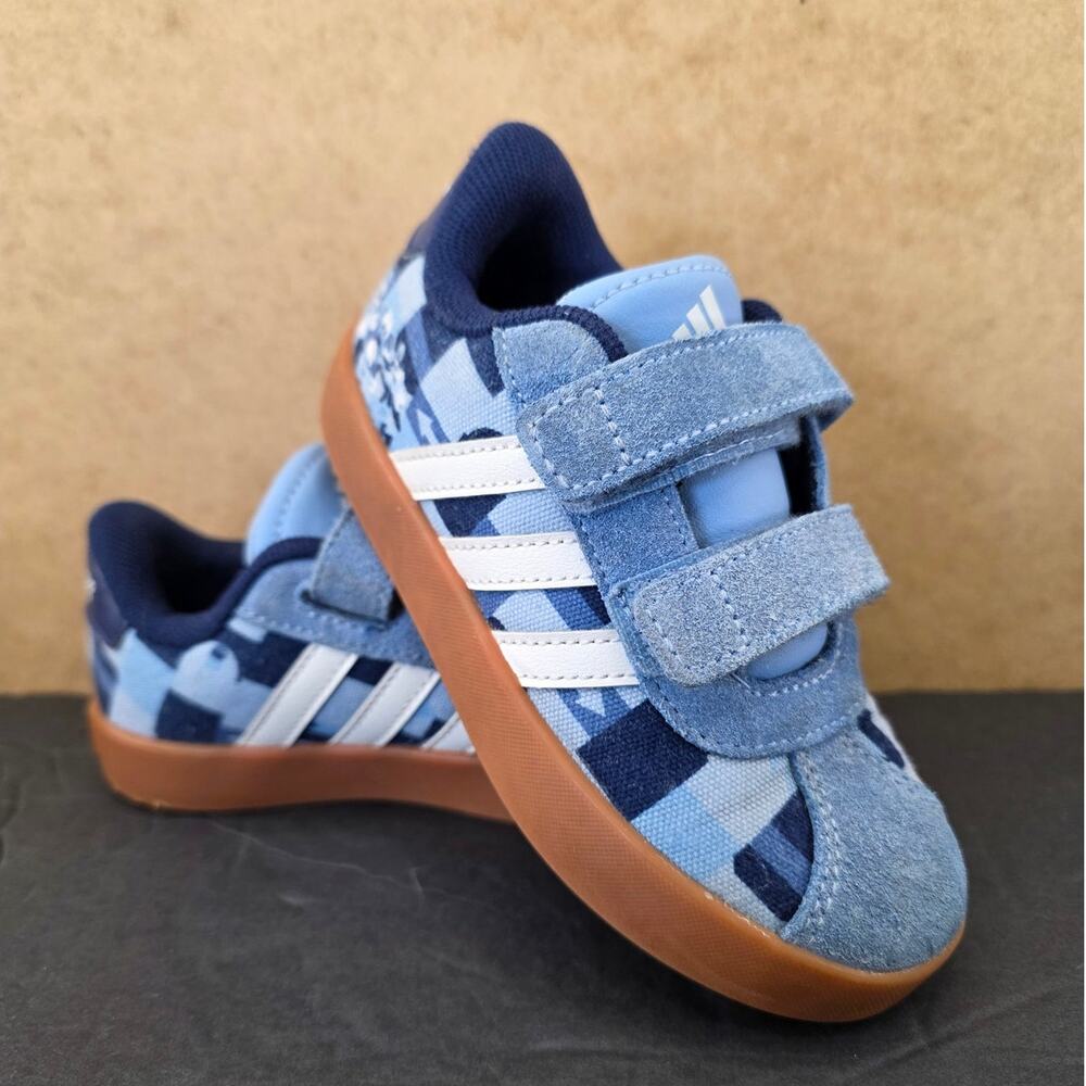Disney x adidas VL Court toddler sneakers in ash blue Size 9